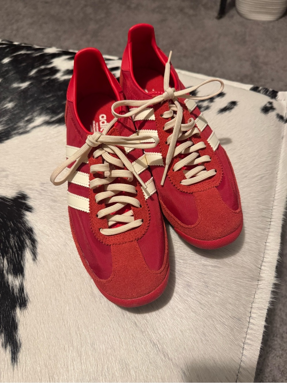 adidas Red and Cream Retro-Inspired Women's Sneakers